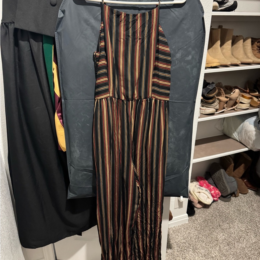 Xhilaration Black and Multicolor Striped Dress